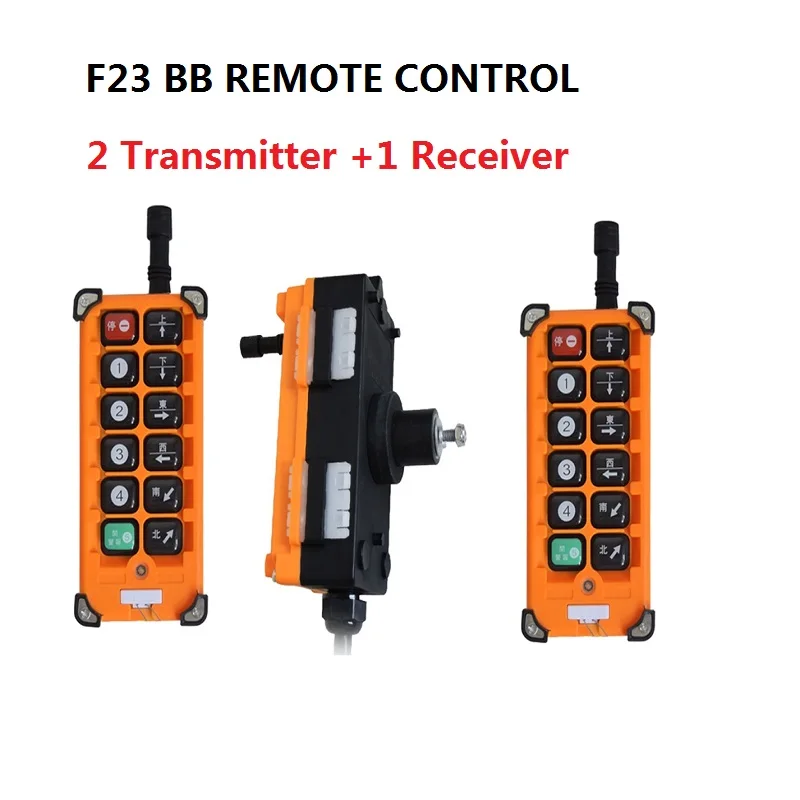 2 Transmitter with 1 receiver Single girder overhead crane use quality assurance F23-A++ wireless crane remote control 3000m dc12v 24v 36v 8ch 8 ch radio controller rf wireless remote control overhead travelling crane system receiver 868mhz remote