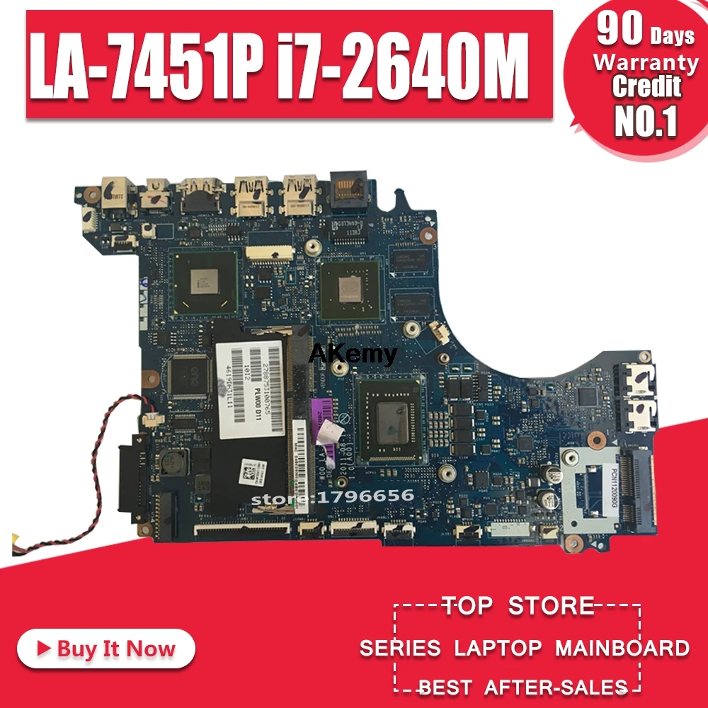 

For Dell XPS 14Z L412Z Laptop Motherboard PLW00 LA-7451P Mainboard DDR3 I7-2460M with GT520M Graphic work perfect