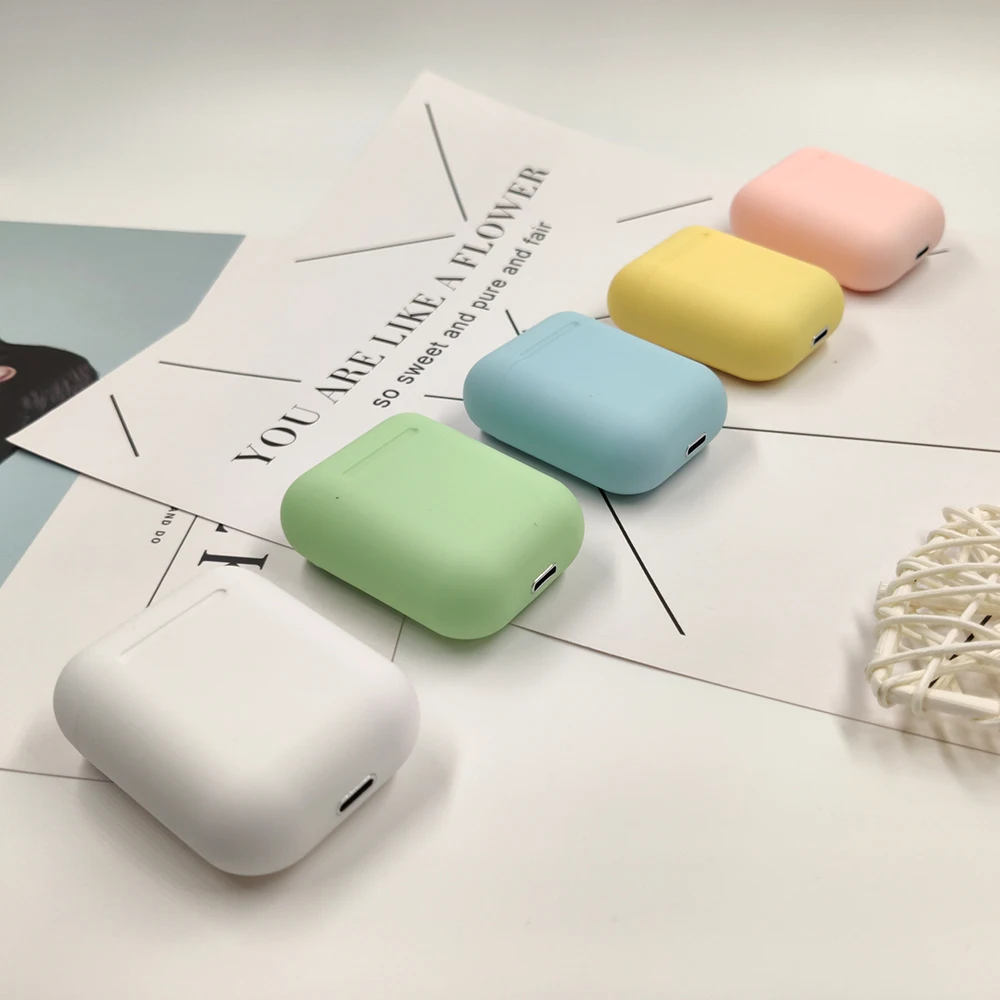 Беспроводные bluetooth 5,0 наушники Macaron наушники 12 tws стерео зарядка bluetooth гарнитура handsfree Беспроводные наушники с Чехол