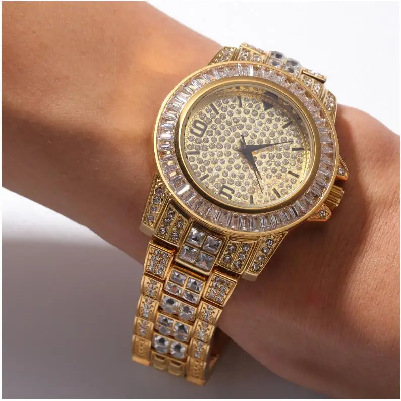 Мужские часы Топ бренд класса люкс Missfox Rolexable водонепроницаемые часы мужские часы Полный алмаз Hublo унисекс кварцевые часы