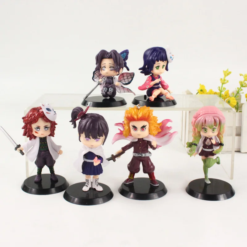 Игрушечные Фигурки 6-8 см 6 шт./лот убийца демонов Tsuyuri Kanawo Kanroji Mitsuri Kochou Shinobu Rengoku