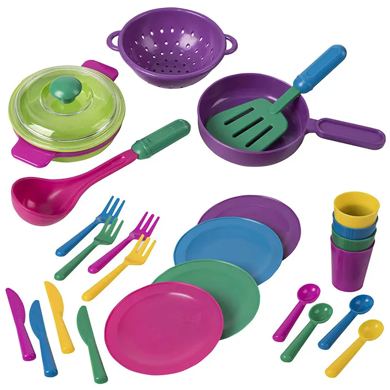 Simulation Tableware Housekeeping Toys Creative Color Knife Fork Spoon Plate Kitchenware Kitchen Game Pretend Play Children Toys pretend kitchen toys kitchen toys educational toys