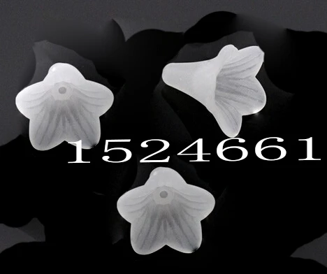 FLTMRH 10PCS White Lily Flower Frosted Acrylic Beads sold per packet of Matte Round spacer loose beads | Украшения и аксессуары