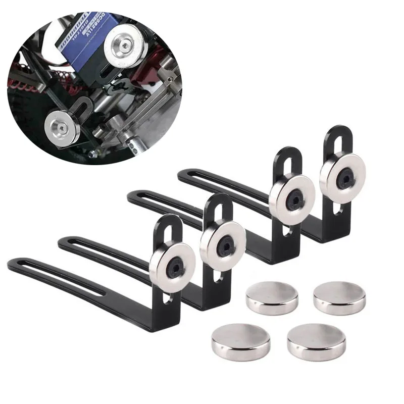 4pcs RC Car Shell Body Mount Metal L-Bracket with Magnet For 1/10 RC Crawler Car Axial SCX10 90046 90047 D90 Fixed Bracket Parts