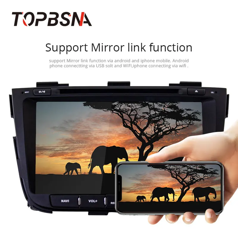 Clearance TOPBSNA Android 9.0 Car DVD multimedia Player for kia Sorento 2013 2014 2015 2 Din Car Radio Multimedia WIFI Stereo Headunit RDS 1
