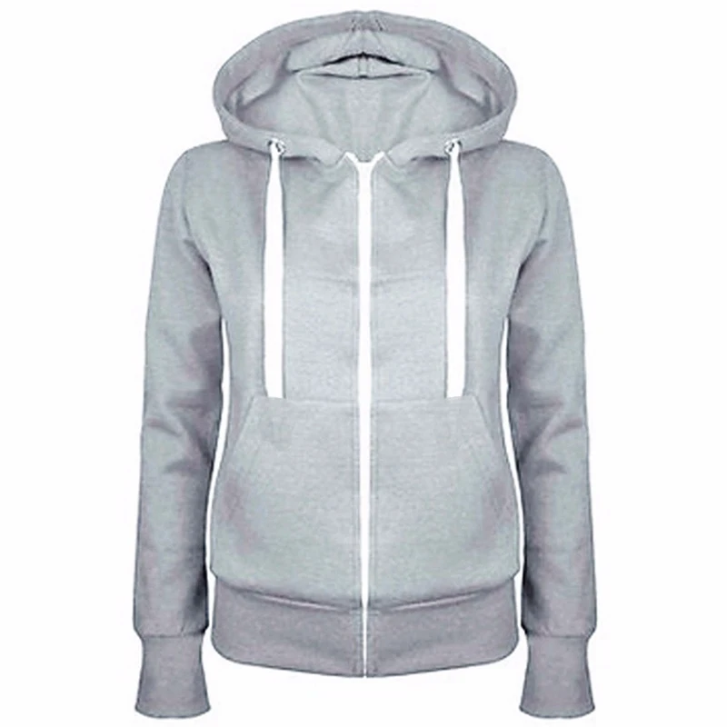 

Classic Women Hoodies Sweatshirt 2020 New Spring Autumn Hooded Zipper Sweatshirts Hoody Jacket Pockets Outerwear Womens Coat
