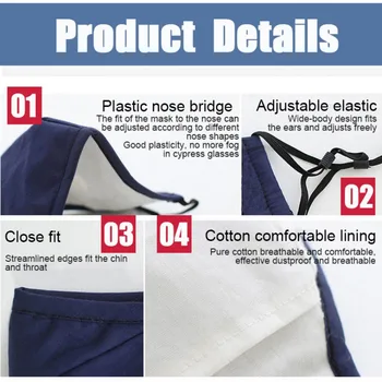 

Fashion Unisex Cotton Breathable Face Mask Mouth Dust Haze Anti Pollution Air Purifying +2pcs Filters