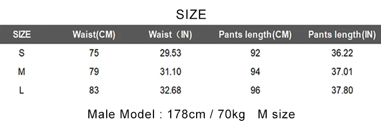m size in number pants