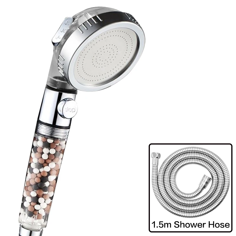 FOHEEL Shower Head Adjustable 3 Mode Shower Head Hand Shower High Pressure Water 