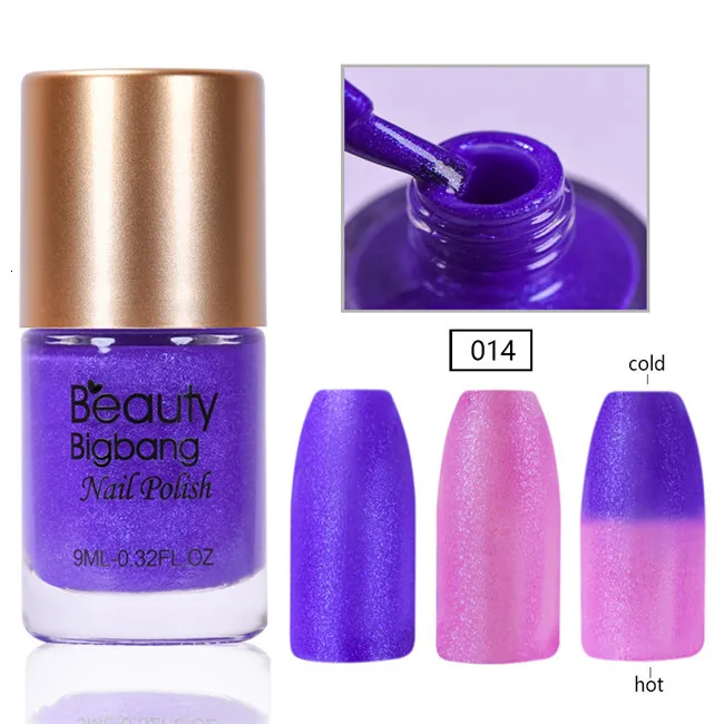 Beautybigbang 9 мл блеск лак для ногтей Температура Изменение цвета термальный лак для нейл-арта 8 изменение цвета лак - Цвет: 002