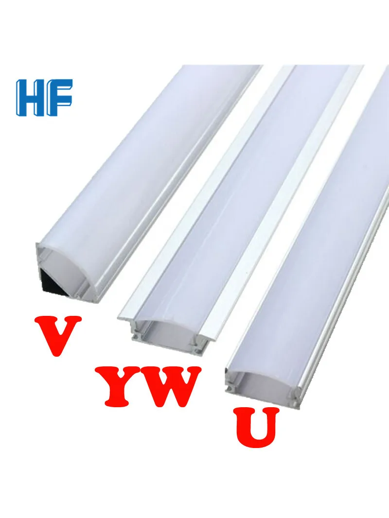 U V YW Corner Aluminium Profile Channel Holder for LED Strip Light Bar Under Cabinet Lamp Kitchen Closet