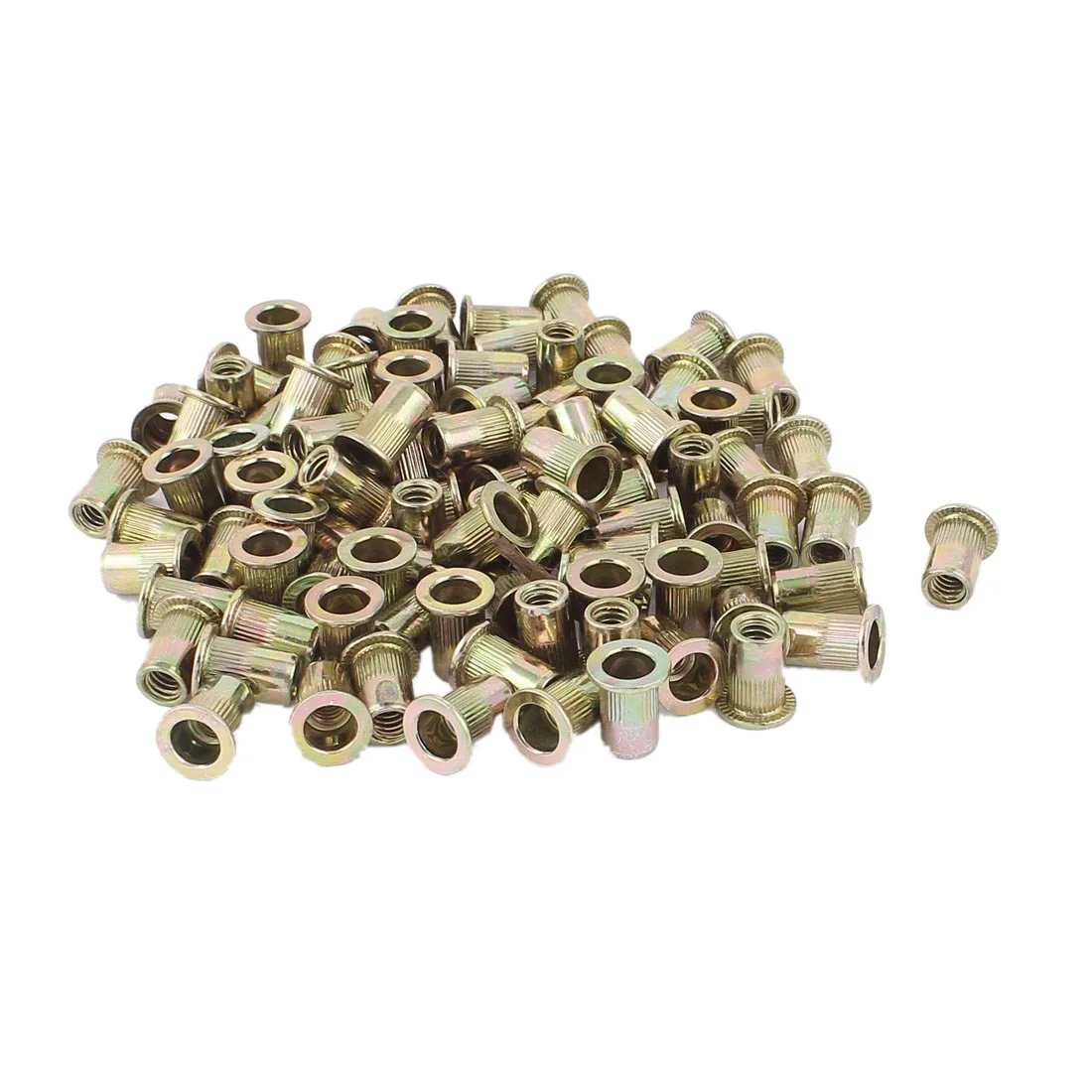 100Pcs Zinc Plated Carbon Steel Rivet Nut Rivnut Insert Nutsert 1/4-20 H4R4 