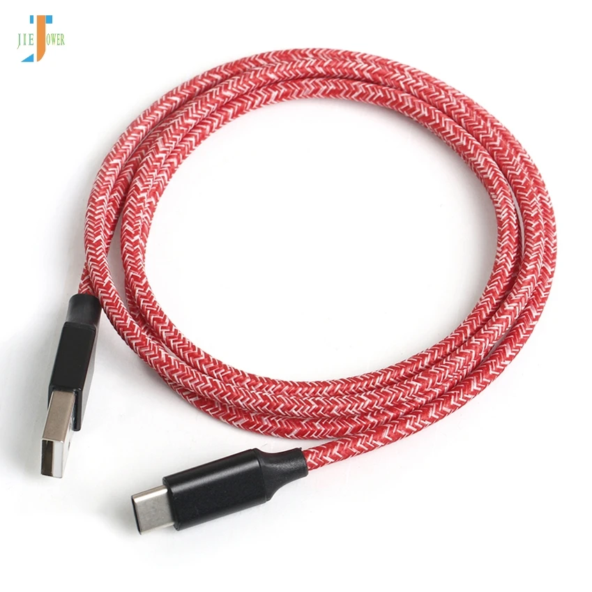 500 шт/партия usb type C кабель ткань из пряжи Быстрая зарядка USB C шнур данных Usb-C зарядное устройство для samsung S10 S9 S8 Xiaomi MI8 Redmi Note7