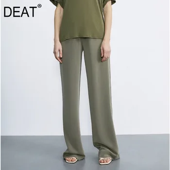 

DEAT 2020 new spring and summer high waist elastic full length colors suit pants female office trousers WL94017M