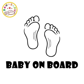 

Car Stickers Cover Area Cartoon BABY ON BOARD Warning Car Stickers Window Trunk Decoration Decals Black/white,17cm*13cm