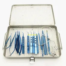 Нержавеющая сталь двойной слой лоток коробка стерилизации 21 шт. Титан катаракта набор офтальмологических инструментов