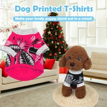Dog T-Shirts Pet Shirts Printed Pet Clothes Pet Spring Autumn Clothes Keep Warm for Small Medium Large Dogs Cats