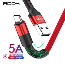 ROCK usb type-C кабель для Xiaomi Redmi Note 7 QC 3,0 Быстрая зарядка type-C провод для мобильного телефона USB C кабель для samsung S10 Дата шнур