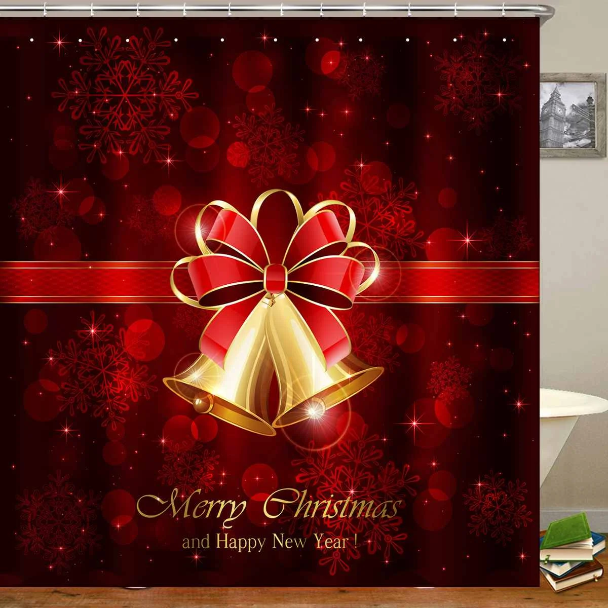 Merry Christmas набор занавесок для ванной комнаты Санта Клаус Снеговик занавески s Рождество год унитаз Чехлы нескользящий коврик на полу