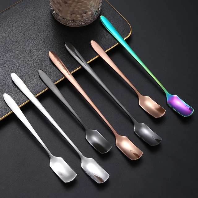  Teaspoons Stainless Steel Spoon Household Square Head