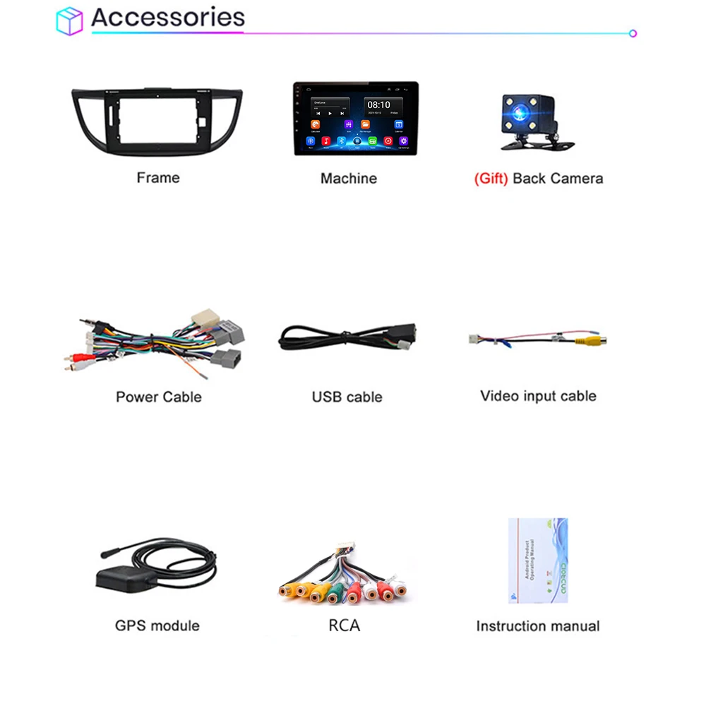 Android 10 Car Radio For Honda CR-V 4 CRV RM RE 2012- Multimedia Video Player 2 Din GPS Navigation Carplay DVD Head unit