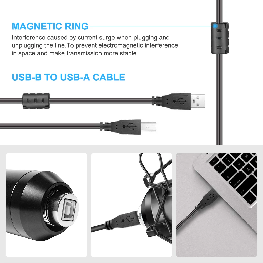 Microfone do Computador com Anel de Luz Estúdio com Braço Suporte para Jogos Atualizado Condensador Kit Youtube Vídeo Registro 2021 Usb E20 - Image 4