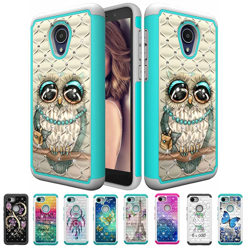 

2 In 1 Case for Alcatel 1x Evolve Pained Case for Alcatel TCL LX A502DL Print Hybrid Rubber Case for Alcatel IdeaXtra 5059R