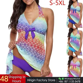 

Plus Size Women Bikini Set 2019 New Tankini Swimwear Push Up Padded Swimsuit Summer Women Beach Bathing Suit Swimming Suit Hot