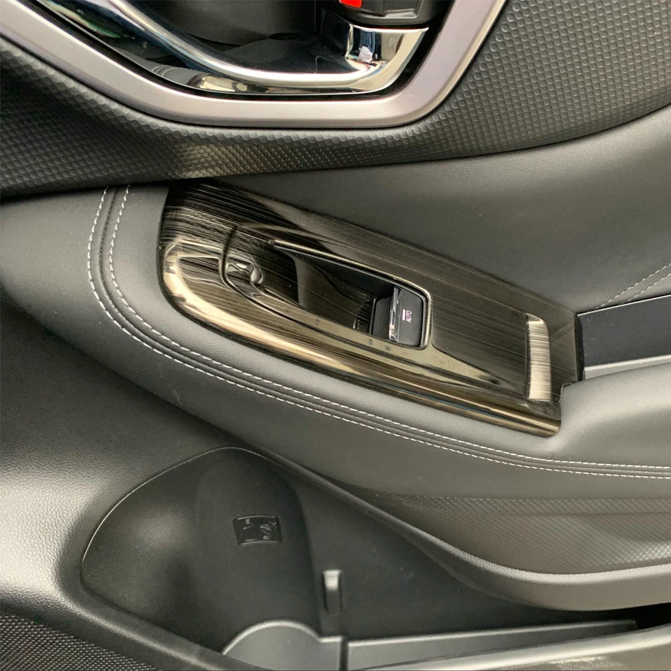 4 шт. LHD межкомнатные двери, окна, кнопки, рамка, крышка для Subaru Forester SK, черный титановый переключатель, кнопка, крышка, отделка