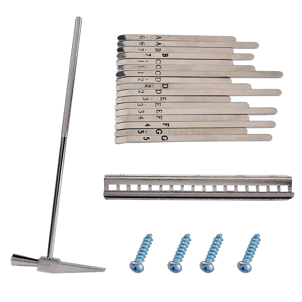 

Exquisite 17 Note Kalimba Finger Percussion Steel Keys+Tuning Tool Set Chrome