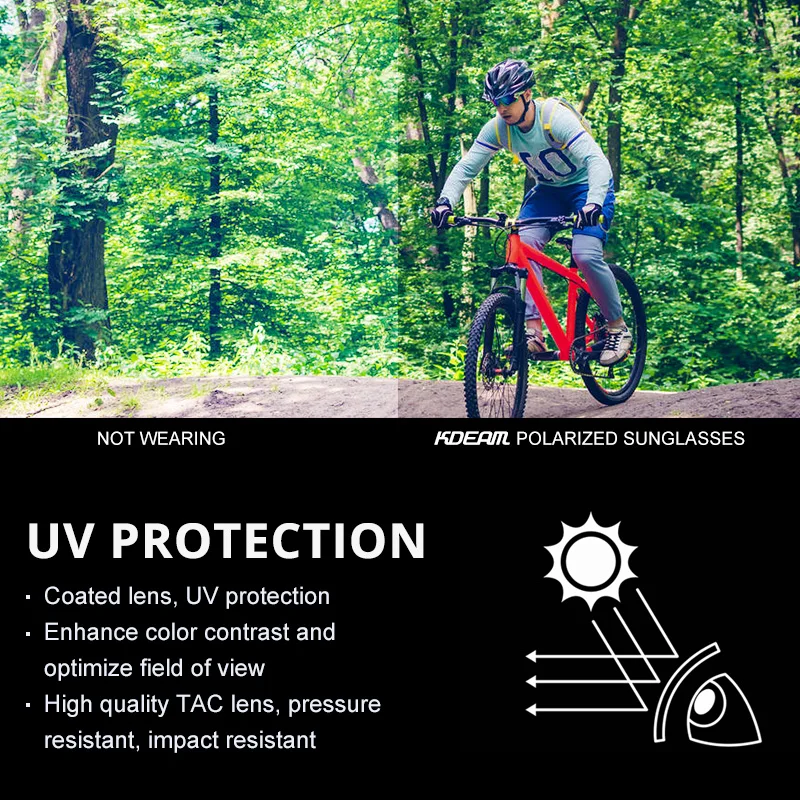 Солнцезащитные очки KDEAM поляризационные UV400 для мужчин и женщин спорта на