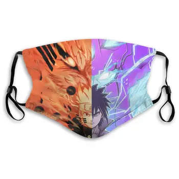 

Uchiha Sasuke Uzumaki Naruto Reusable Dust Face Mask Bandana with Filter Breathable Safety Dust Mask