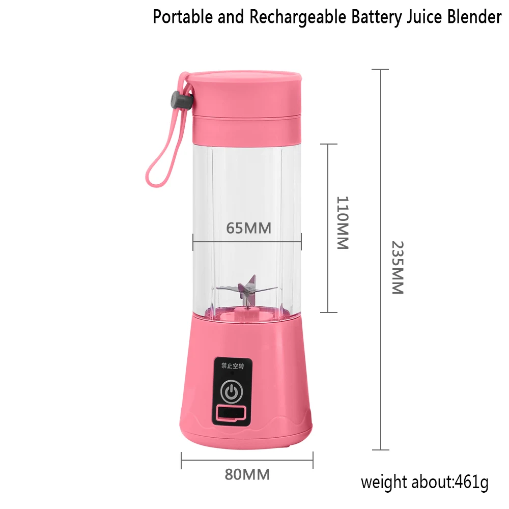 380ml USB Rechargeable Portable Juice Blender Mini Juicer Cup Fruit Mixer Milkshake Bottle Mixing Machine Baby Food dropshipping