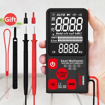 

ADMS7 Voltage Tester 3.5'' Large LCD Digital Smart Multimeter Triple Display TRMS 6000 Counts DMM with Analog Bargraph