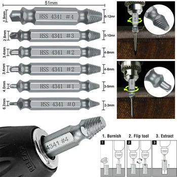 

Broken Screwdriver Remover Equipment Tools 6pcs Damaged Screw Extractor