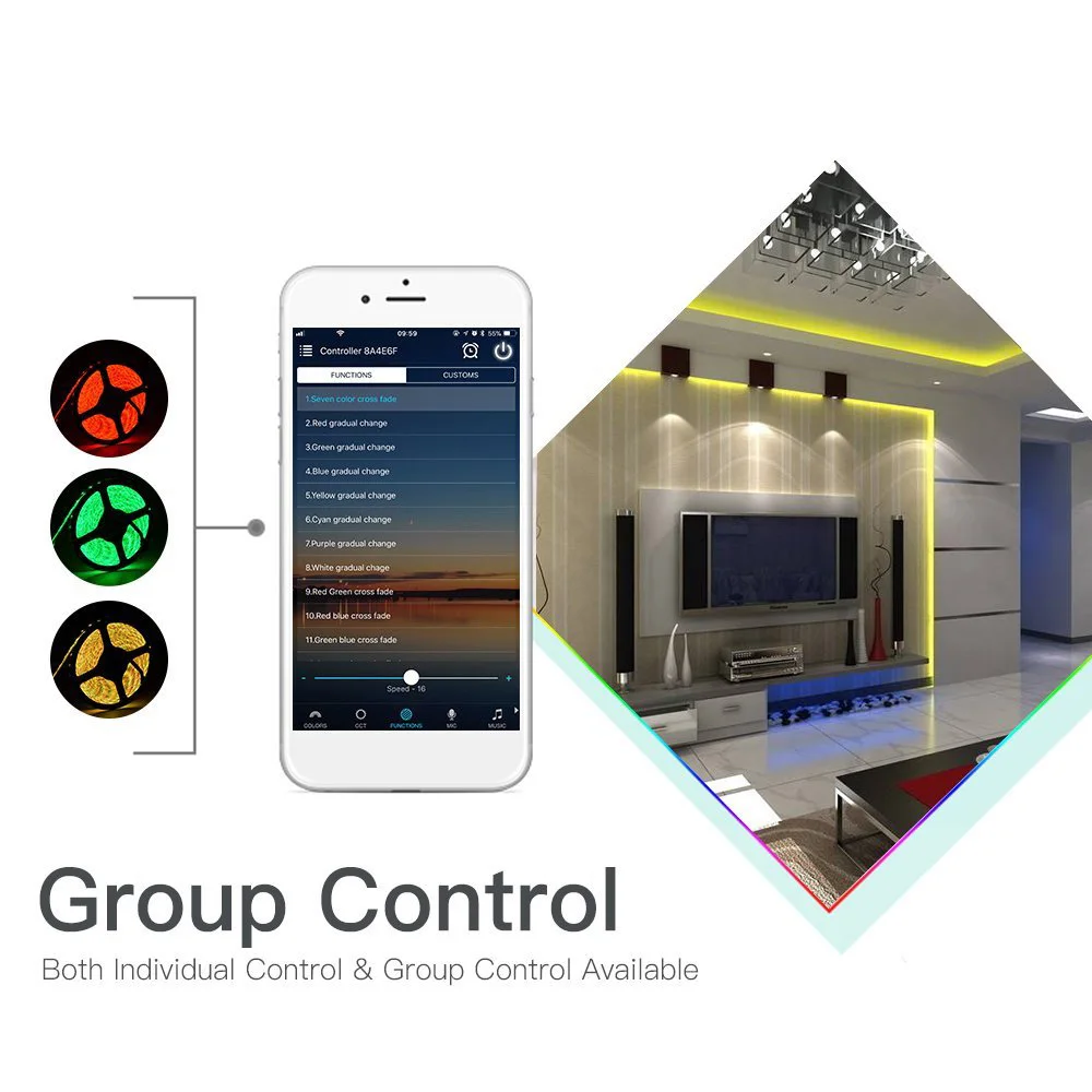 С пультом дистанционного управления светодиодный Bluetooth пульт управления мини домашний декор 3528 RGB контроллер управления регулируемый 5050