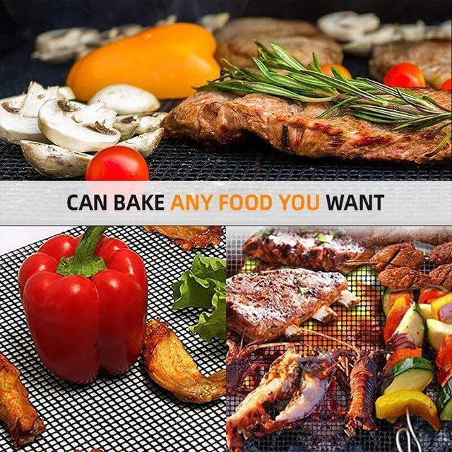 Barbecue Grillezés Szőnyeg Csere Háló Huzal Nettó Tapadás Nélküli Hálópárnák Kültéri Tevékenységek Főzött Újrafelhasználható Bbq Kiegészítők - Image 2