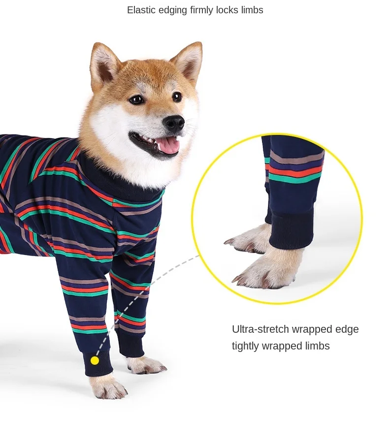 roupas para cães de estimação roupas para cães de quatro patas de alta elasticidade pijamas para casa roupas fisiológicas para pequenos cães médios grandes