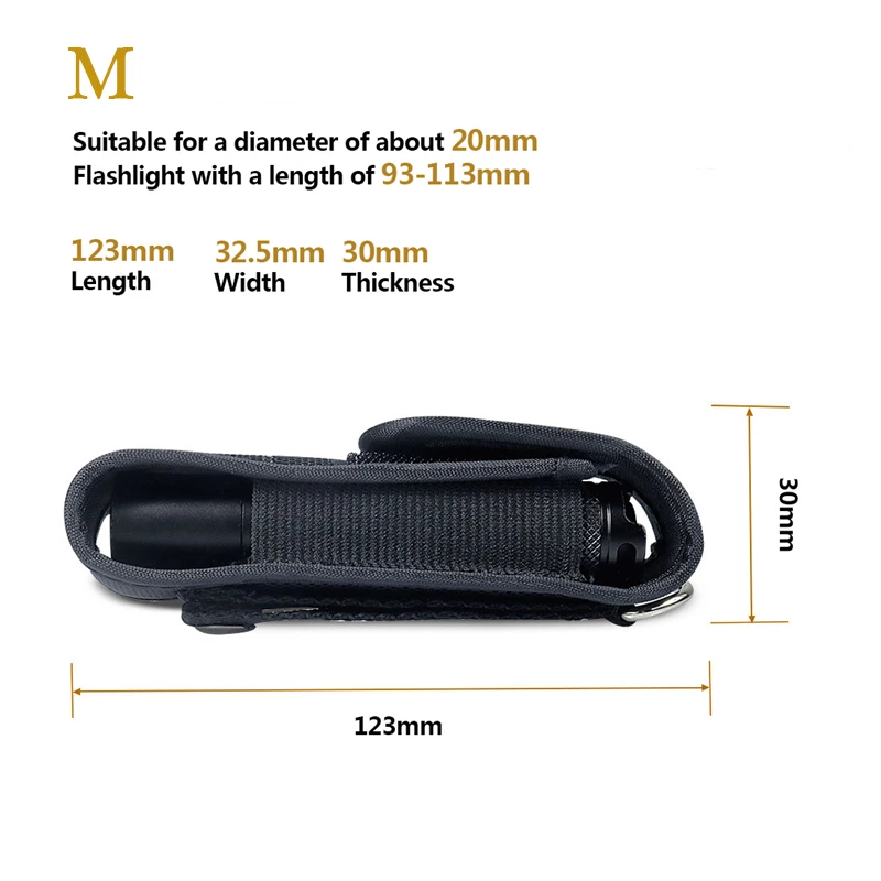 Tactical Molle Flashlight Pouch LED Torch Flashlight Holster Bag Outdoor Work Hunting Camping Hiking Multitool Flashlight Pouch 2