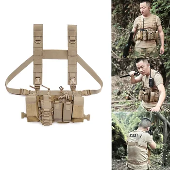 

Men Women Tactical Chest Rig Bag Radio Harness Chest Front Pack Pouch Holster Military Vest Chest Rig Bag Adjustable Two Way Rad