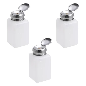 

uxcell Alcohol Liquid Press Pumping Dispenser 200ML Nail Polish Remover Empty Bottle 3 Pcs