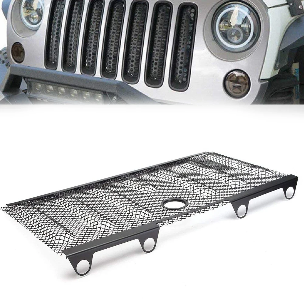 Для Jeep Wrangler JK Передняя решетка капота стальной сетчатый предохранитель сетчатая решетка из нержавеющей стали вставка для Jeep Wrangler JK JKU часть