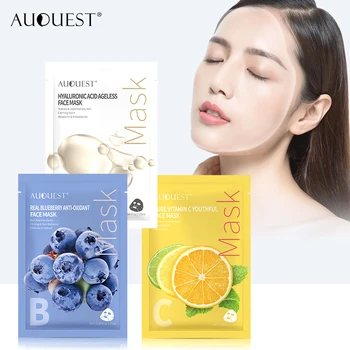 

AuQuest Vitamin C Face Masks Collagen Essence Moisturizing Whitening Hyaluronic Acid Serum Facial Mask Oil-control Skin Care