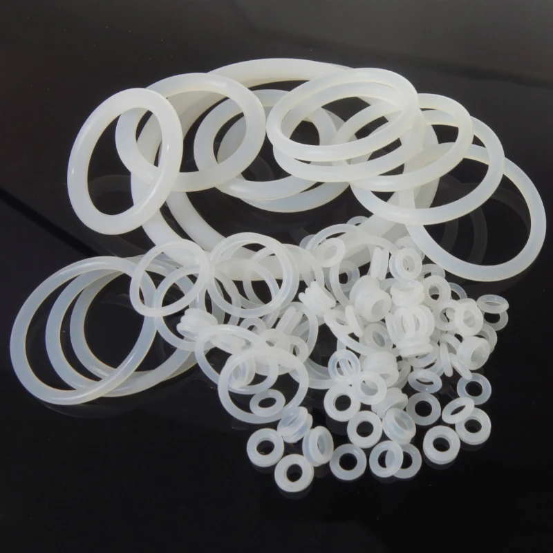50mm OD 1mm 4mm Wire Diameter 10mm White Food Grade Silicone O-Ring O Ring 