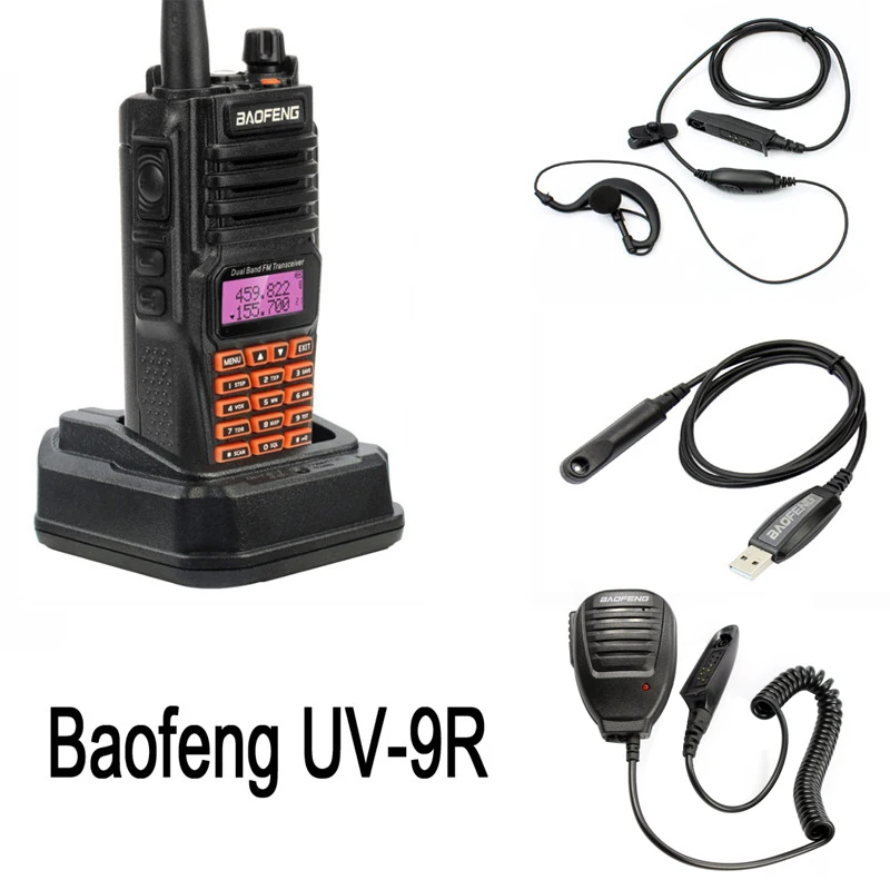 Baofeng UV-9R IP67 5 Вт дальняя рация 10 км любительский двухдиапазонный UV9R портативный CB радио коммуникатор с наушником микрофоном