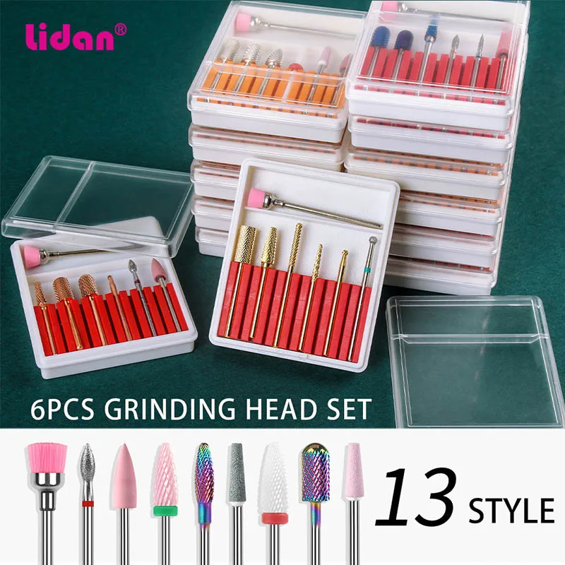 

7pcs/Set Nail Drill BitMilling Cutter High quality ceramic tungsten steel polishing head Drill Accessories Nail Manicure Tools