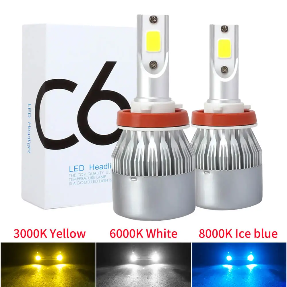 YIRAY LED H4 H7 H11 COB светодиодные лампочки для автомобильных фар H1 H13 H3 9005 9006 9012 9004 9007 72 Вт