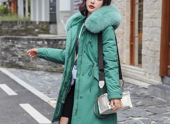 

Cotton coat female 2019 winter new furry cotton quilt female long section lamb cashmere cotton clothing women's coat
