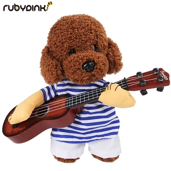 

Cute Pet Dogs Play The Guitar Halloween Christmas Special Events Costume Novelty Funny Pet Party Cosplay Apparel Outfit Clothing