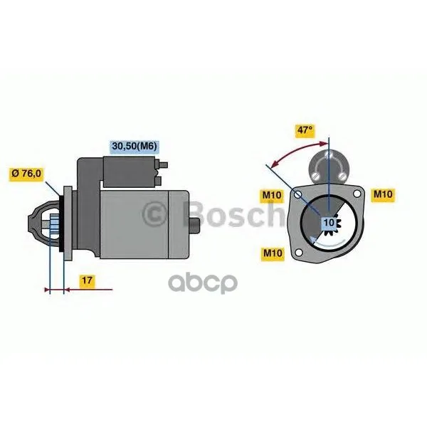 Стартер 12v 1.4kw Bosch арт. 0986022840
